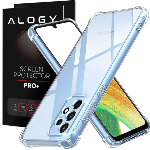Stoßfeste Alogy-hülle Für Samsung Galaxy A73 / A73 5g, Durchsichtig + Glas