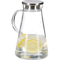 1 Glaskaraffe, 1,8 L, Mit Deckel, Transparent, Spülmaschinenfest, Für Wasser Und Saft