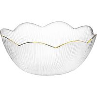 1 Durchsichtige Glassalatschüssel Mit Goldrand, 15,2 Cm, Ideal Für Obst, Pasta Und Snacks