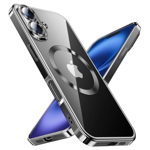 Magsafe Hülle Für Apple Iphone 16 Plus, Alogy Glamour Luxus-ringhülle, Schwarz Und Transparent