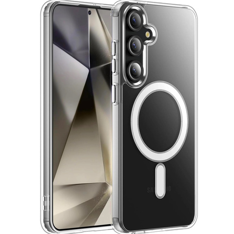 Schutzhülle Für Samsung Galaxy S23 Fe Plus, Magsafe Hybrid-schutzhülle, Stoßfest, Transparent + Glas