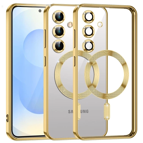 Samsung Galaxy S25+ Plus Alogy Luxeshield™️ Glamour Luxus-ringhülle Mit Kameraabdeckung Gold