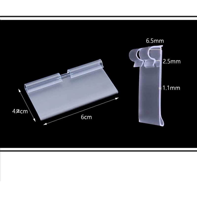 Preisschildhalter Aus Transparentem Pvc, 100er-packung Mit Clip-haltern Für Regale