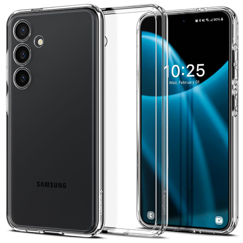 Spigen Ultra Hybrid Hülle Für Samsung Galaxy S24, Transparente Rückseite, Kristallklar + Glas