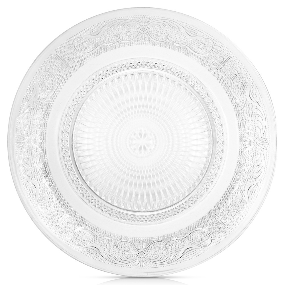 Speiseteller, Flache Glasplatte, 25 Cm