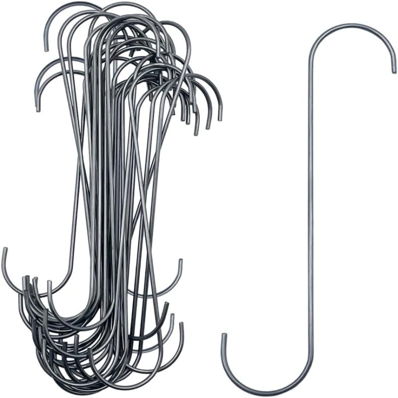 15 Cm Lange S-haken, 0,25 Mm Stahldraht, Silberpulverbeschichtet, Für Pflanzen Und Heimwerkerarbeiten.