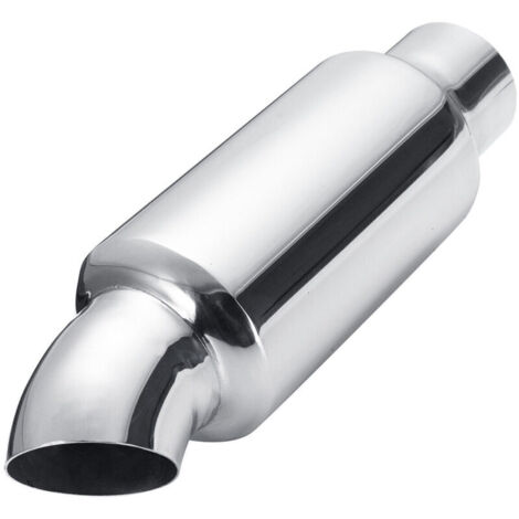 Universeller 2-zoll-auspuffschalldämpfer, Edelstahl 304, 25,2 Cm Lang, Polierte Chromoberfläche Für Dauerhafte Leistung