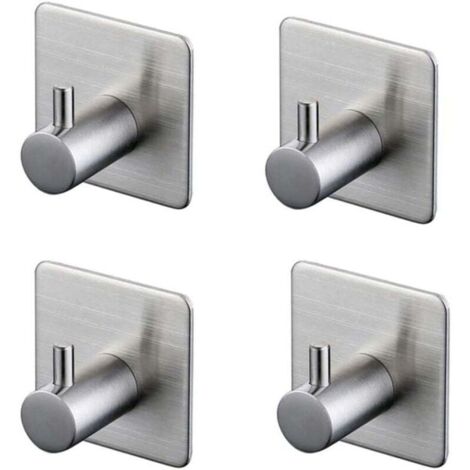 3m Klebehaken, 4er-pack, Edelstahl-wandhaken Für Badezimmer, Silber