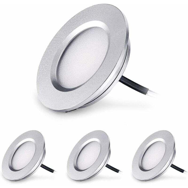 Set Mit 4 Einbaustrahlern (3 W) – Dimmbar, 240 Lumen, Warmweiß (3000 K), Schutzart Ip44 – Aluminiumgehäuse Mit Hoher Wärmeableitung