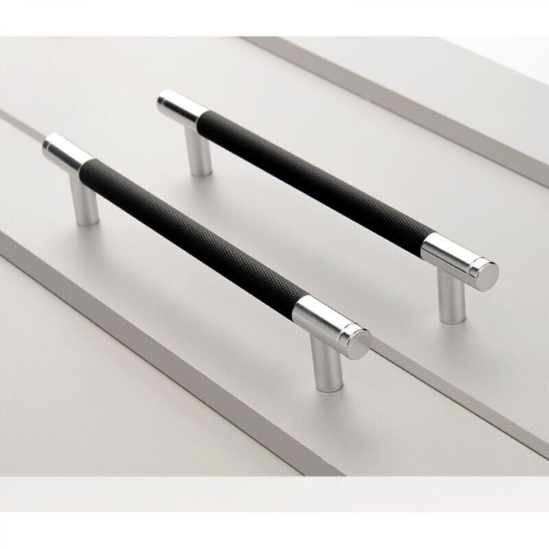 Möbelgriffe Aus Schwarzer Und Silberner Aluminiumlegierung – 2er-set, 128 Mm Mittenabstand, Für Schreibtische, Schubladen Und Schränke