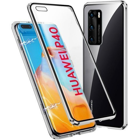 Dr.fit Doppelseitige Magnetische Glashülle Für Huawei P40 Silber