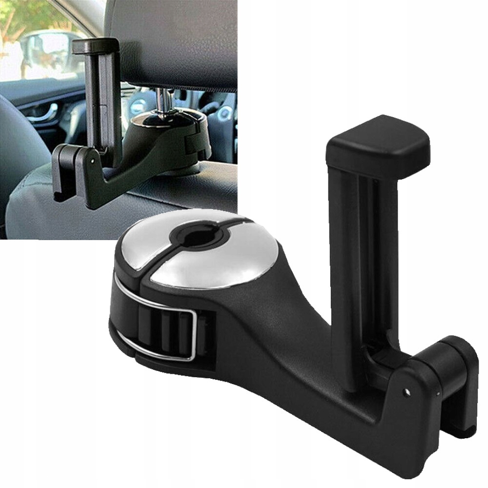 Verstellbarer Handyhalter Für Kopfstütze, Schwarz, Silber, Chrom