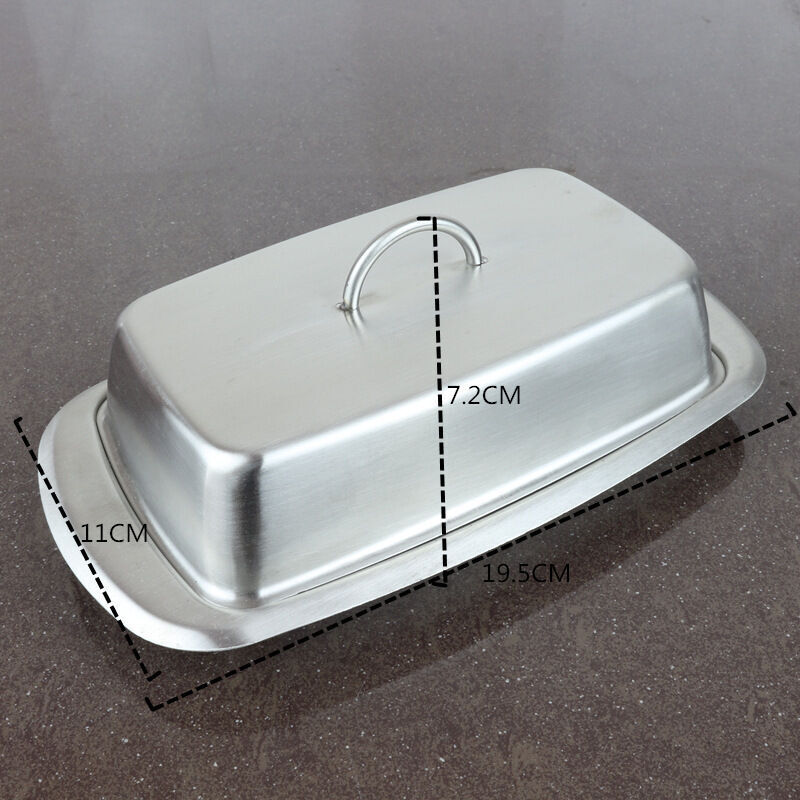 Butterdose Mit Edelstahldeckel – 19,5 X 11 X 7,2 Cm – Silber – Elegantes Und Luftdichtes Design
