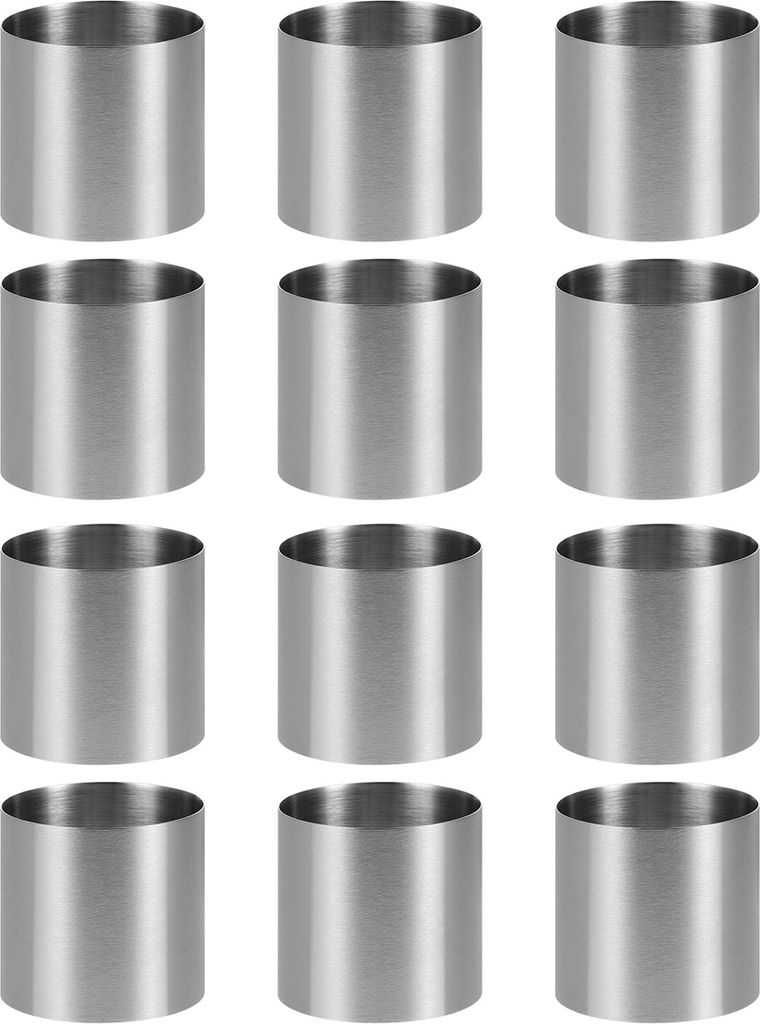 Dieses 12-teilige Tortenring-set Ist Aus Edelstahl Gefertigt Und Hat Einen Durchmesser Von 6 Cm. Es Eignet Sich Für Familienfeiern, Geburtstagsfeiern Und Andere Anlässe.
