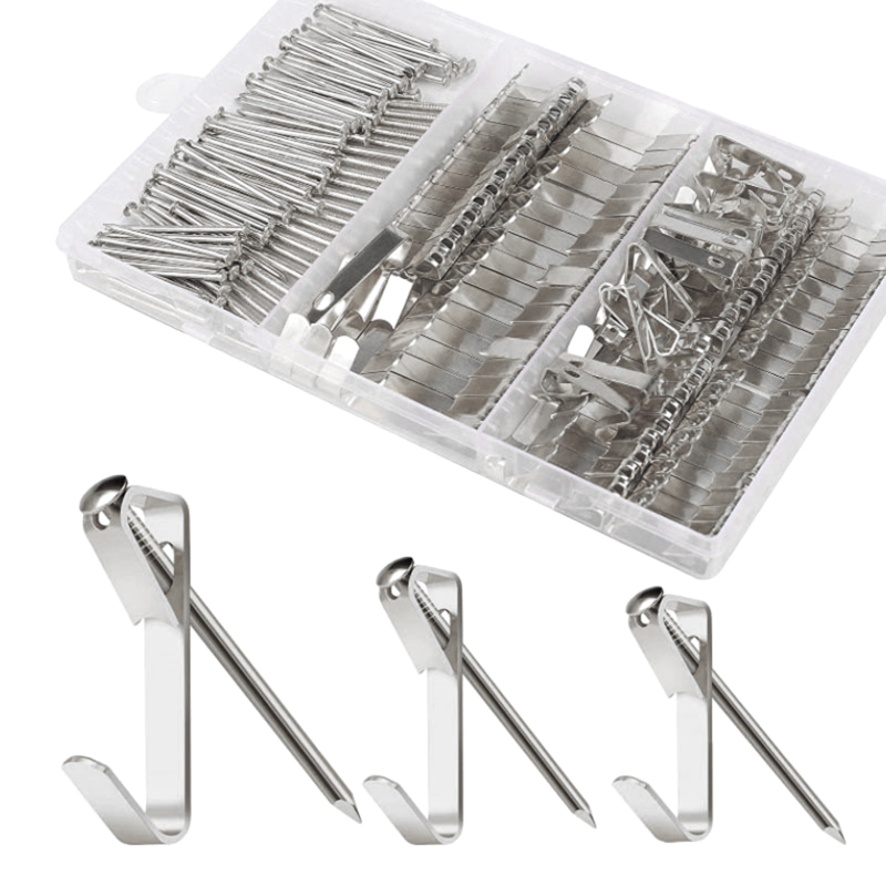 Kleiderhaken-set, 184-teilig, 9–22,5 Kg, Schwerlastausführung, Silber