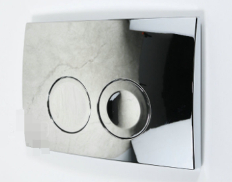 Doppel-spülpanel Delta21 In Hochwertiger Kunststoffausführung, Elektrisch Versilbert Für Einfache Wasserverbrauchsregulierung Und Spülkastenuniverselle Montage