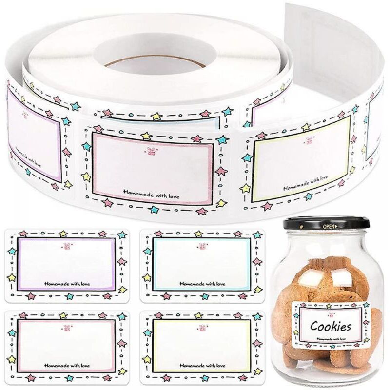 Lebensmittelechte Klebeetiketten Für Marmeladengläser – 250 Stück Pro Rolle, Format 5 X 3 Cm, Starkes Und Sicheres Weißes Papier
