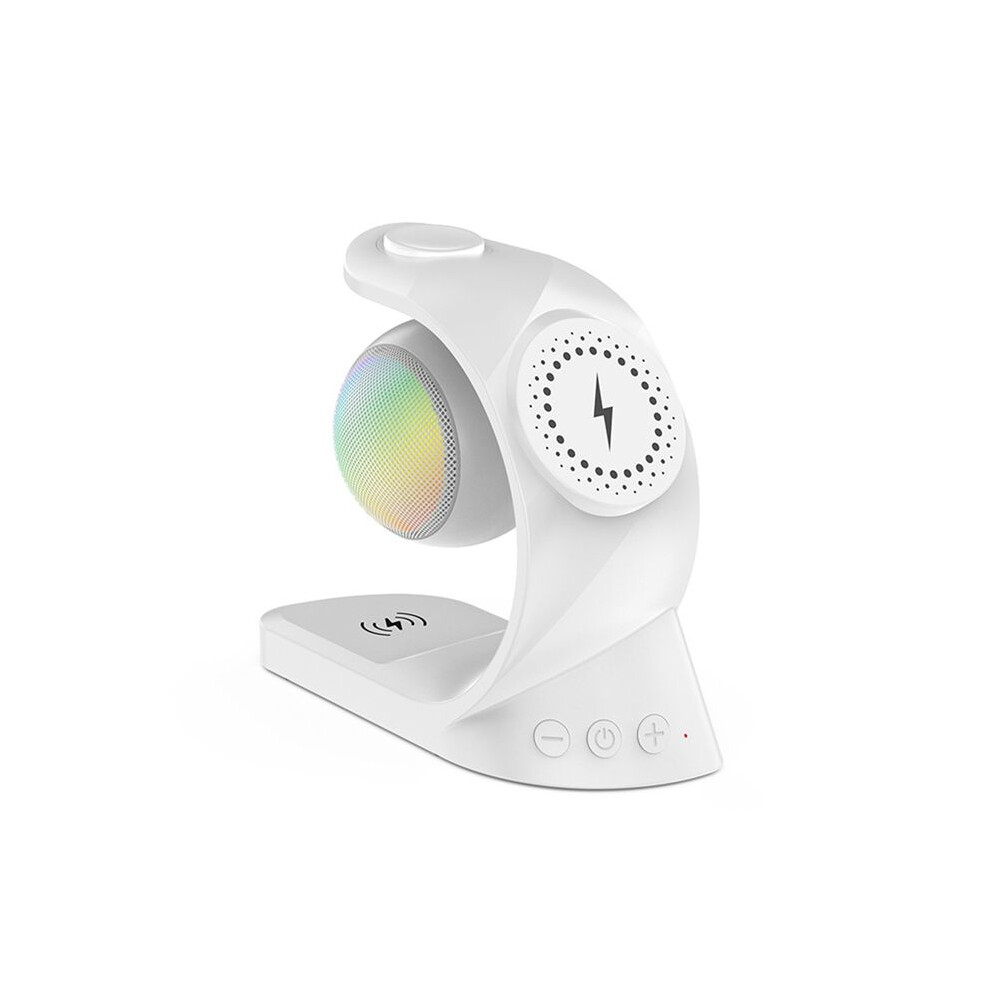 5-in-1 Lautsprecher 15w Magnetisches Kabelloses Ladegerät Für Uhr Kopfhörer Und Handy Weiß Universal