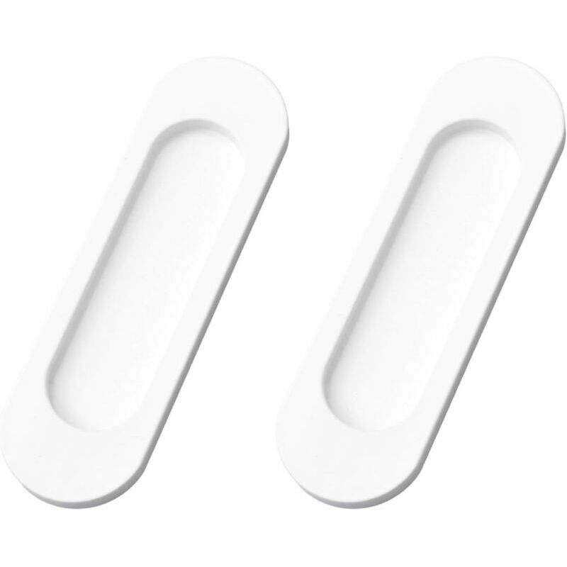 Ovale Aluminium-schiebegriffe, 149 Mm, Selbstklebend, 2er-set, Weiß – Für Scheunentüren, Schränke Und Kleiderschränke