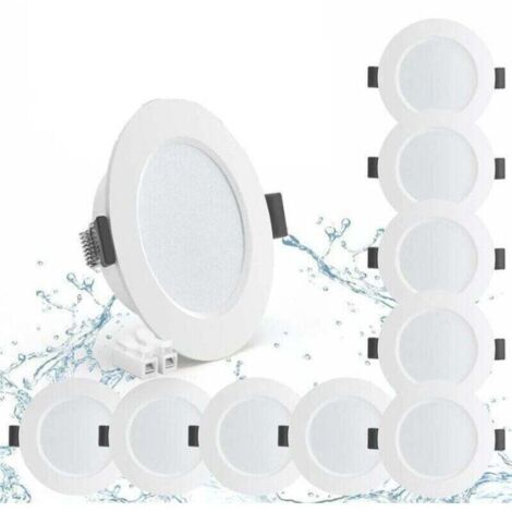 10er-pack Einbau-led-strahler, 5 W, Schutzart Ip44, Neutralweiß 4000 K, Wasserdicht, 450 Lm, Extraflaches 25-mm-design Für Badezimmer