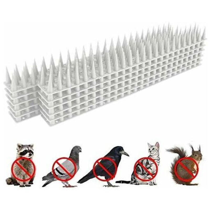 Taubenabwehrspitzen Für Balkone, Taubenabwehr, Katzenabwehr, Vogelabwehr, Vogelscheuche, Taubenabwehr, Bird Tech, Gartenschutzspitzen, 3,6 M (weiß)