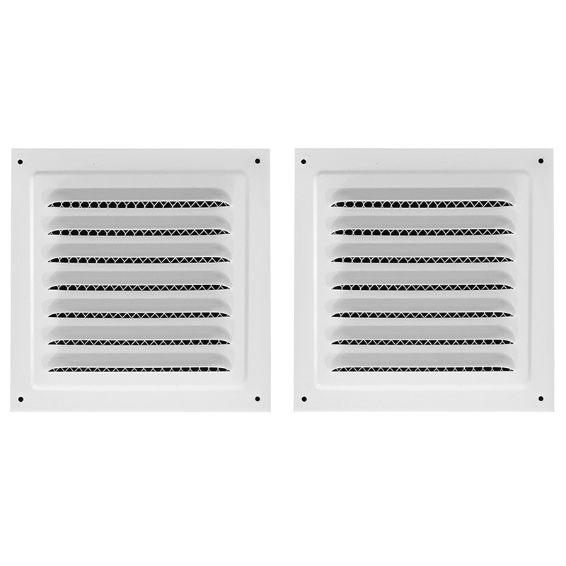 2-teilige Dachbodenlüftung, Wandlüftung, Metallbaldachin, Quadratisches Lüftungsgitter Mit Integriertem Insektenschutzgitter, Geeignet Für Außentüren, Dachböden, Garagendecken (weiß, 30 X 30 Cm)