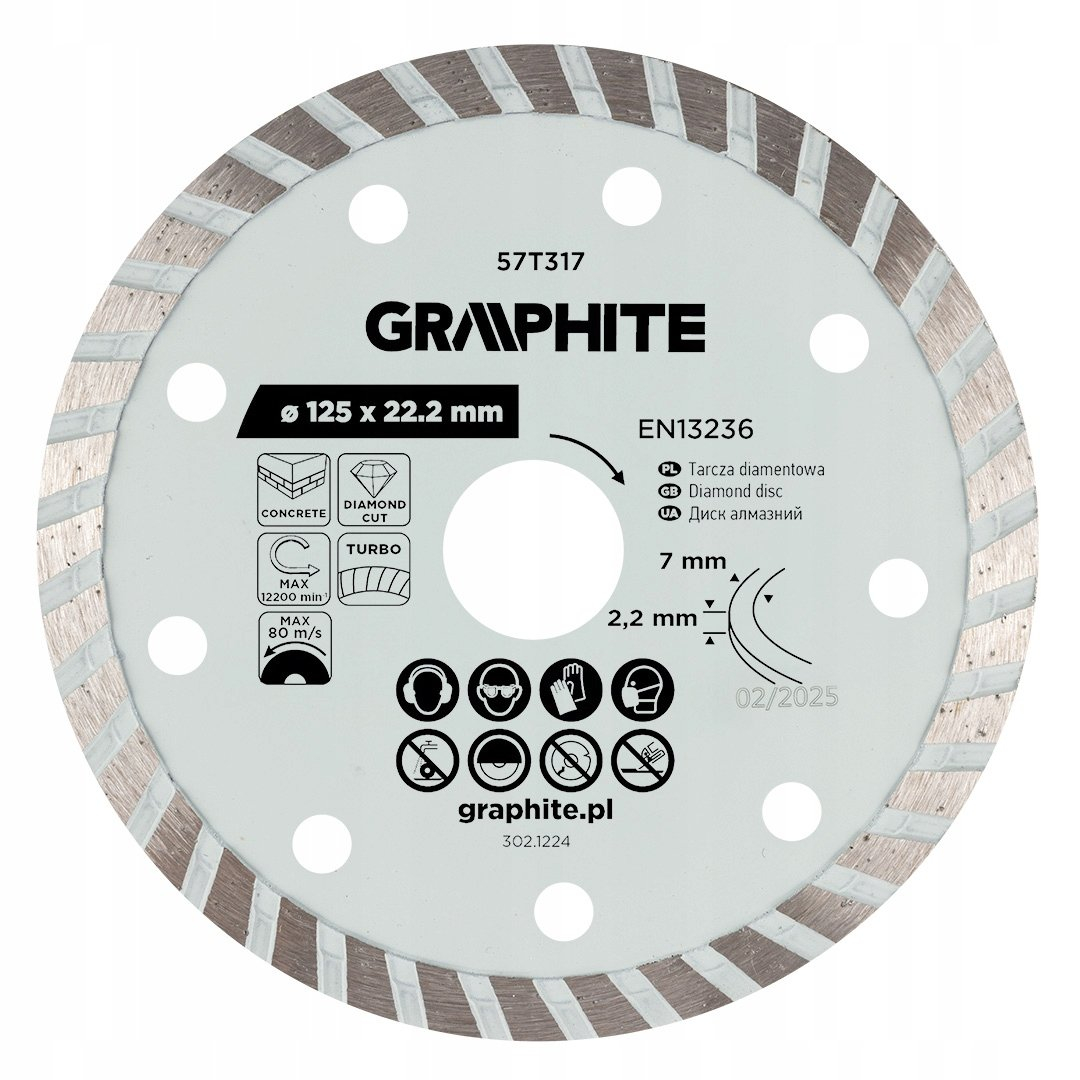 Diamantscheibe Graphite 57t317 Trocken Schneiden 125 Mm
