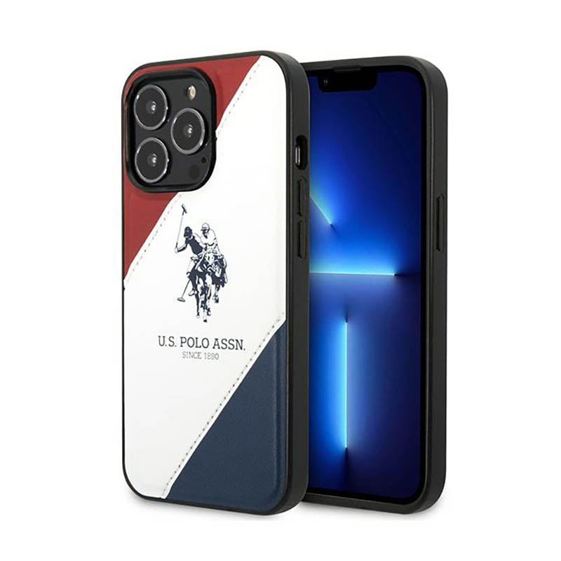 Us Polo Assn Tricolor Embossed - Iphone 14 Pro Max Hülle (weiß)