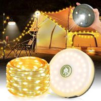 10 M Lange Lichterkette Für Camping, 8 Leuchtmodi, Wiederaufladbar, Lichterkette Für Terrasse Und Garten
