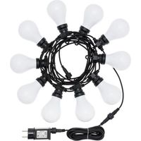 10 Glühbirnen, Lichterkette Für Den Außenbereich, Warmweißes Led-filament, 5,50 M, Verbindbar, Ideal Für Terrassen Und Gärten