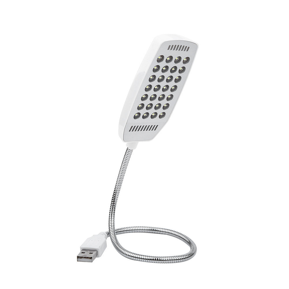 Flexible Usb-schreibtischlampe Mit 28 Leds Und Schalter, Weiß
