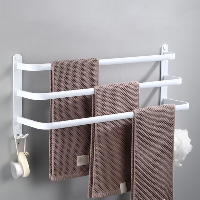 Wandmontierter Handtuchhalter Aus Aluminium Mit Haken Für Badezimmer, Ideal Für Küche, Bad Oder Hotel (40 Cm).