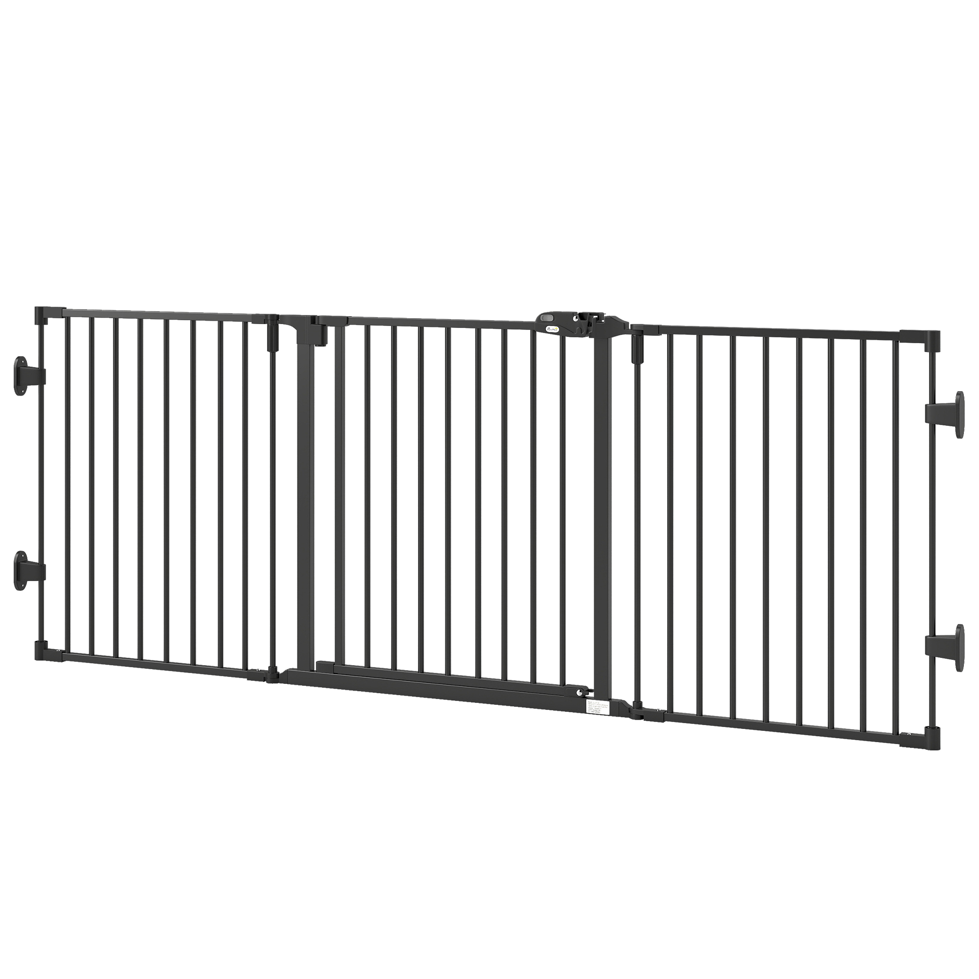 Absperrgitter Hund Freistehendes Verstellbares Schutzgitter 202,5 X 76 Cm Hundegitter Klappbar Türschutzgitter Hundeabsperrgitter Für Treppen, Türen, Küche, Flur, 3 Paneelen, Schwarz