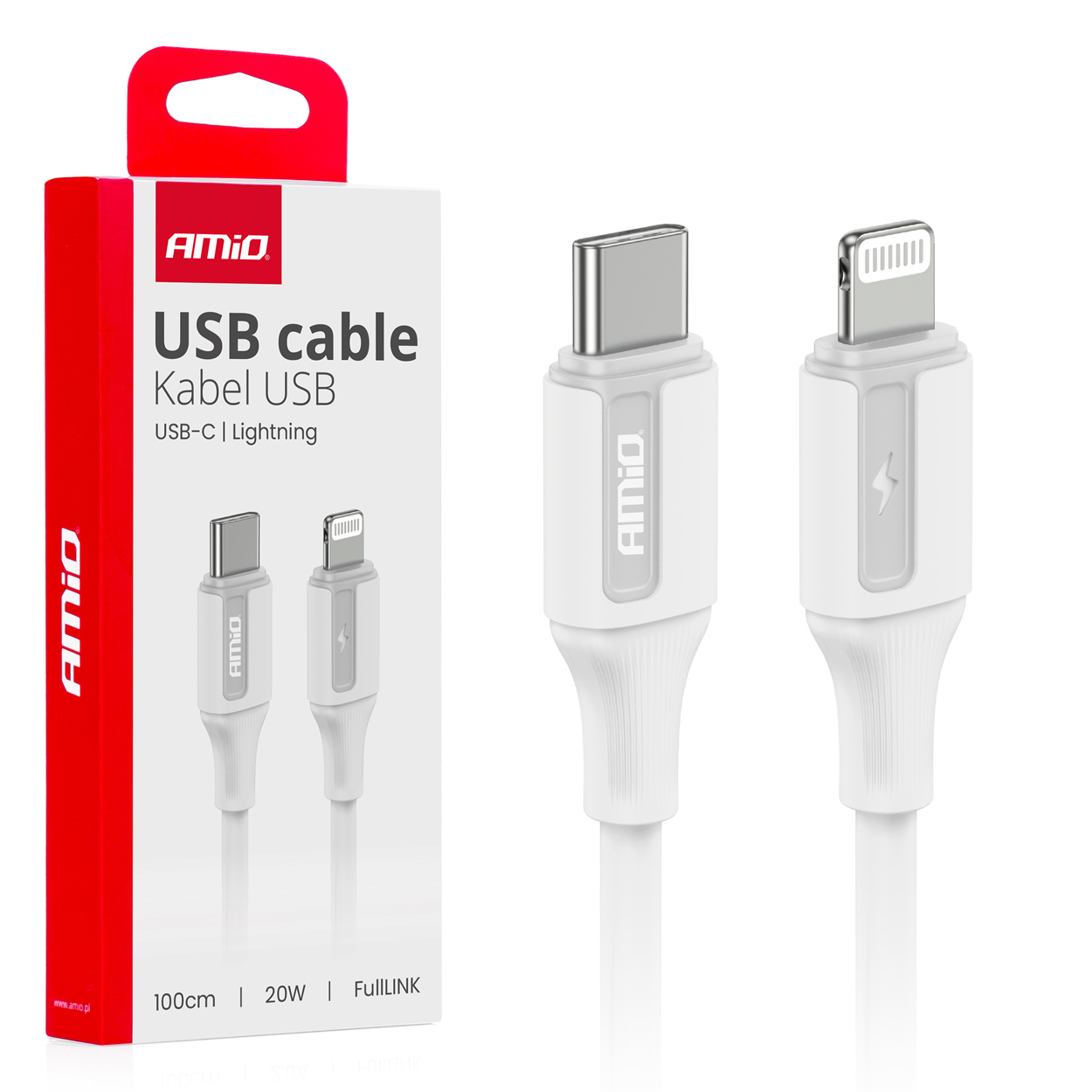 Usb-c-ladekabel – Iphone Lightning 20w 100cm Amio-03922