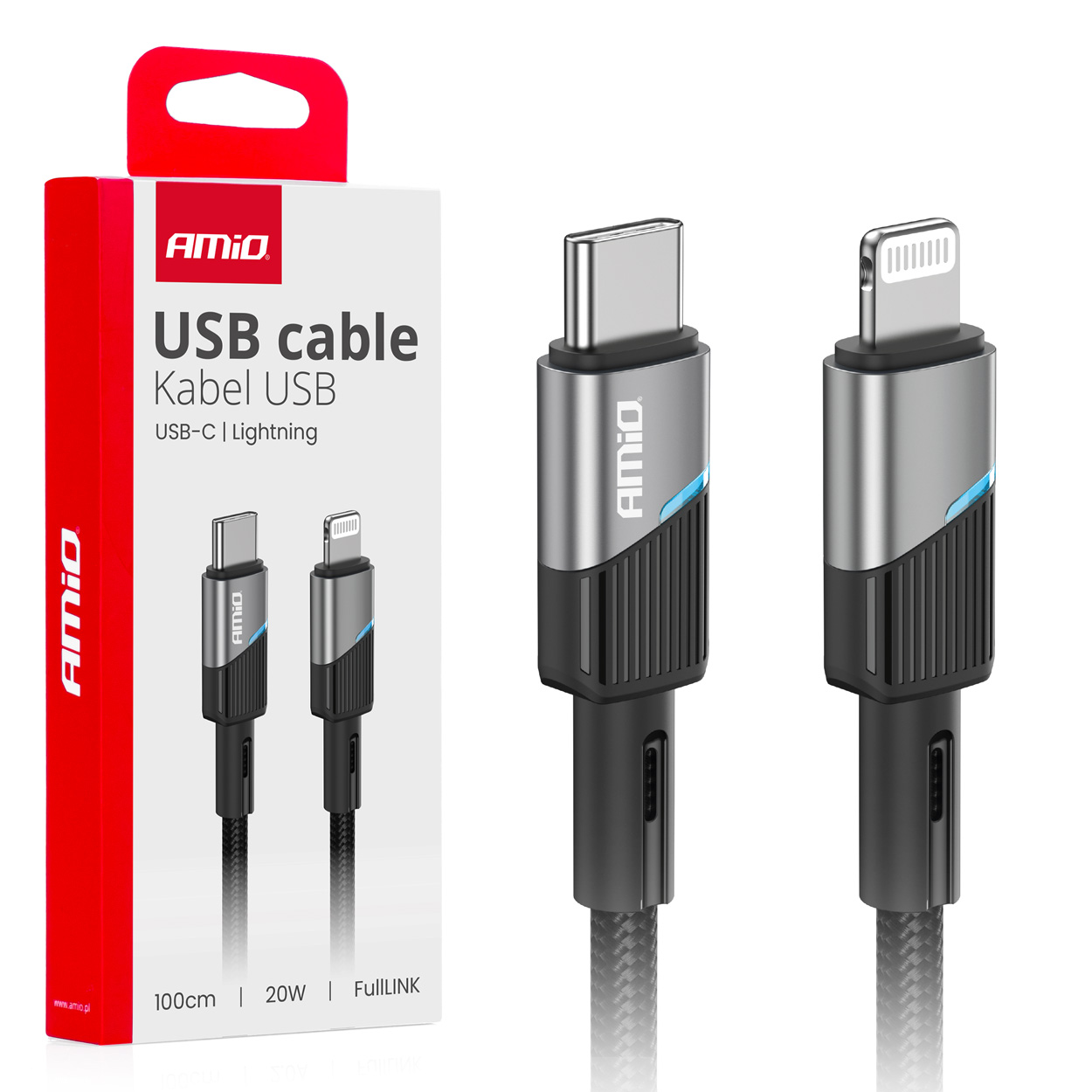 Usb-c-ladekabel – Iphone Lightning 20w 100cm Amio-03928