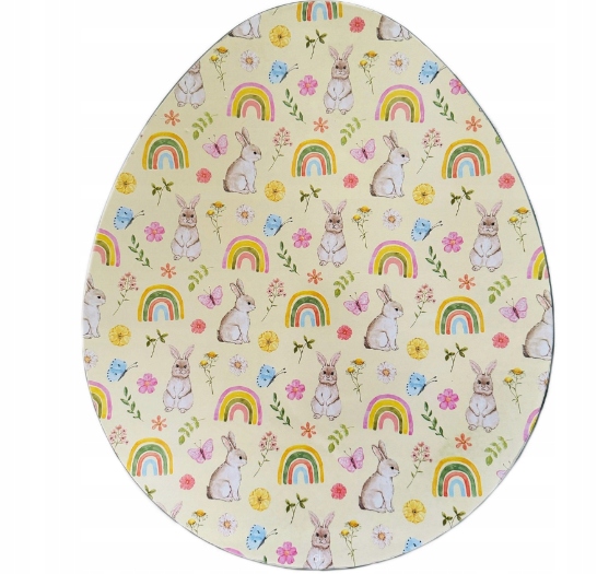 Großer Teller, Eierkarton, Platte, Eiförmig, Regenbogenhasen, Hase