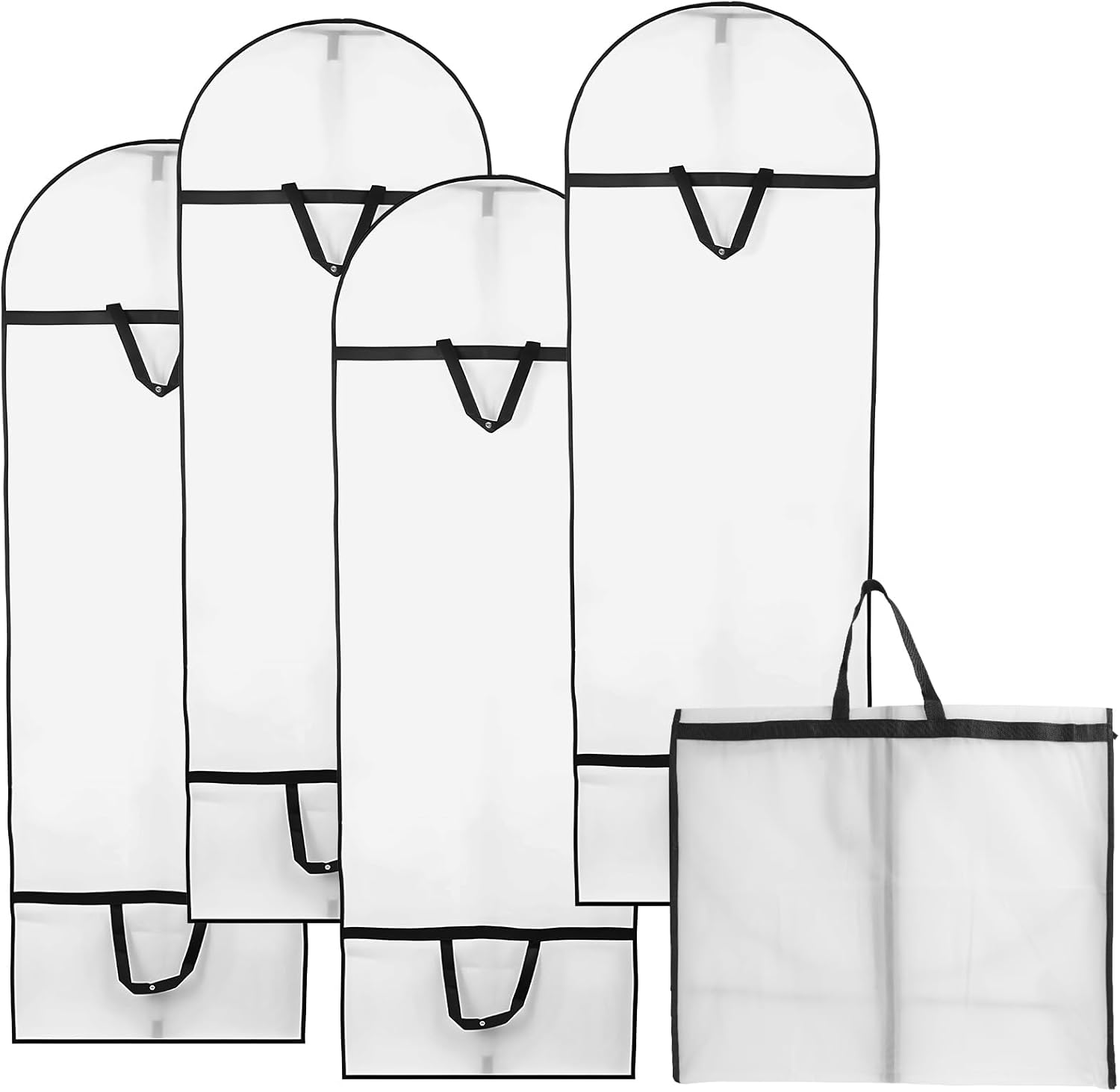 Faltbare Schutzhüllen, 180 X 60 Cm, Atmungsaktive, Staubdichte Kleiderhüllen Für Lange Abendkleider Und Hochzeitsanzüge (weiß)