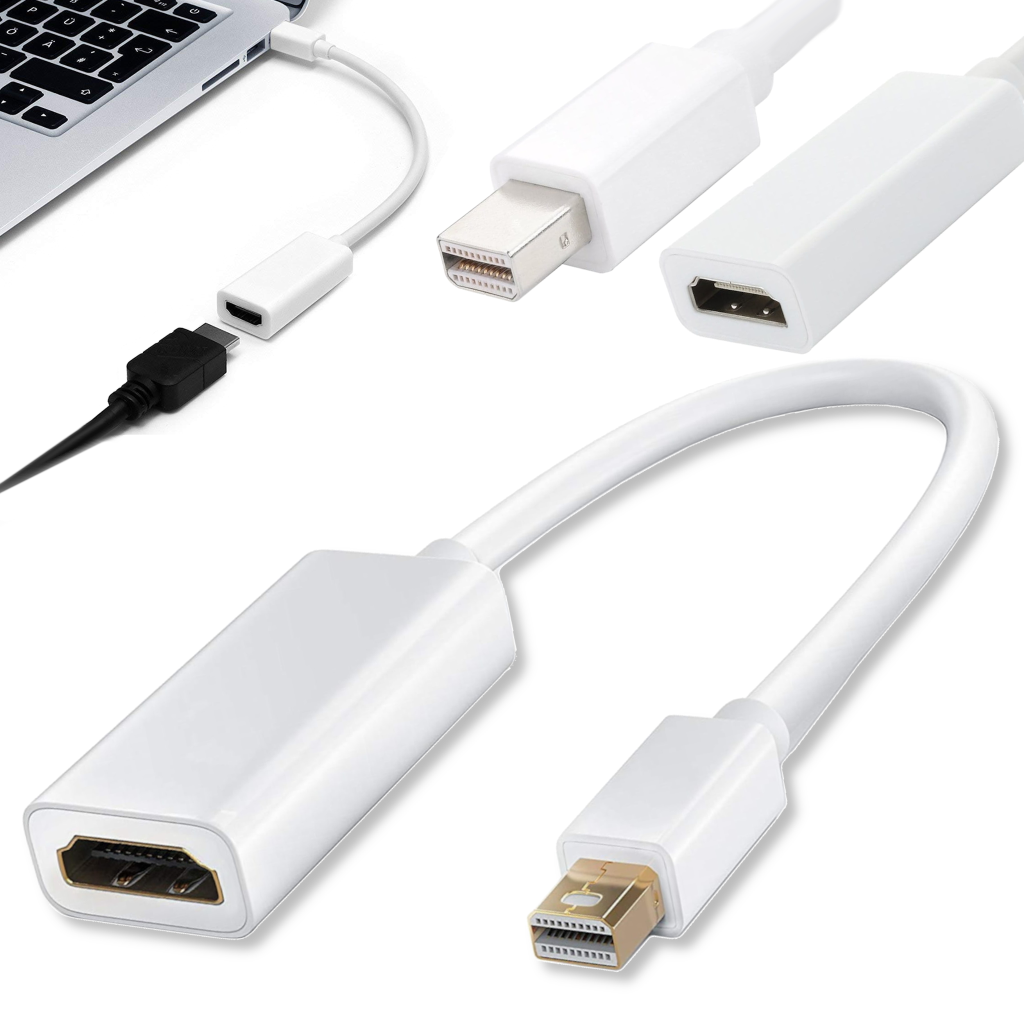 Mini Dp Displayport Auf Hdmi Adapterkabel Für Macbook Minidp
