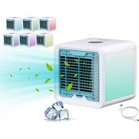P206raf200 Tragbarer Luftkühler, Mini-klimaanlage, Luftbefeuchter, Luftreiniger Mit 7 Led-farben, 750 Ml, Weiß