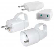 Flache Und Runde Elektrische Stecker. Runder Weiblicher Stecker, 2-polig, 16 A + Schutzleiter Autres