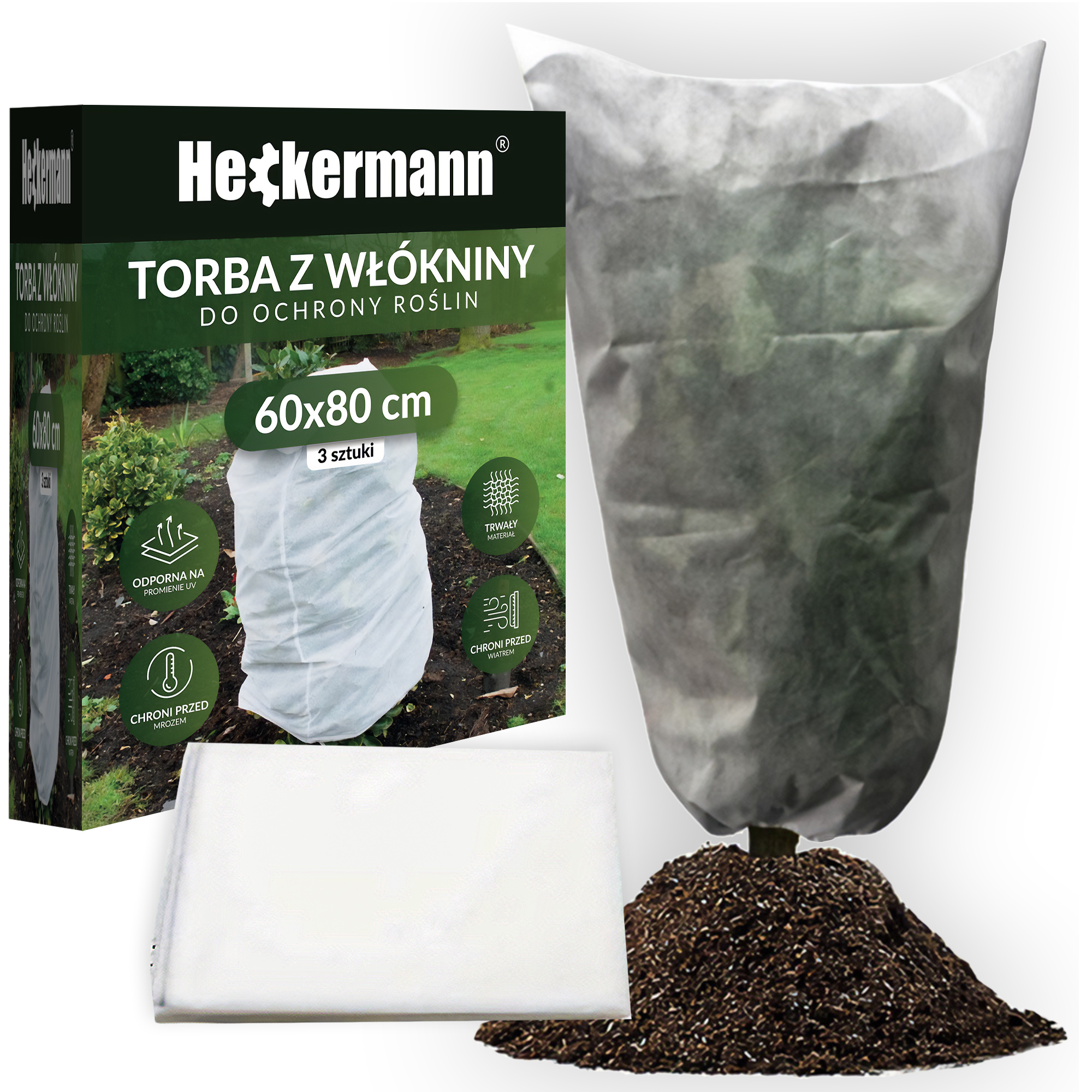 Heckermann Pflanzenschutzbeutel 60x80cm 70g/m2 3 Stück