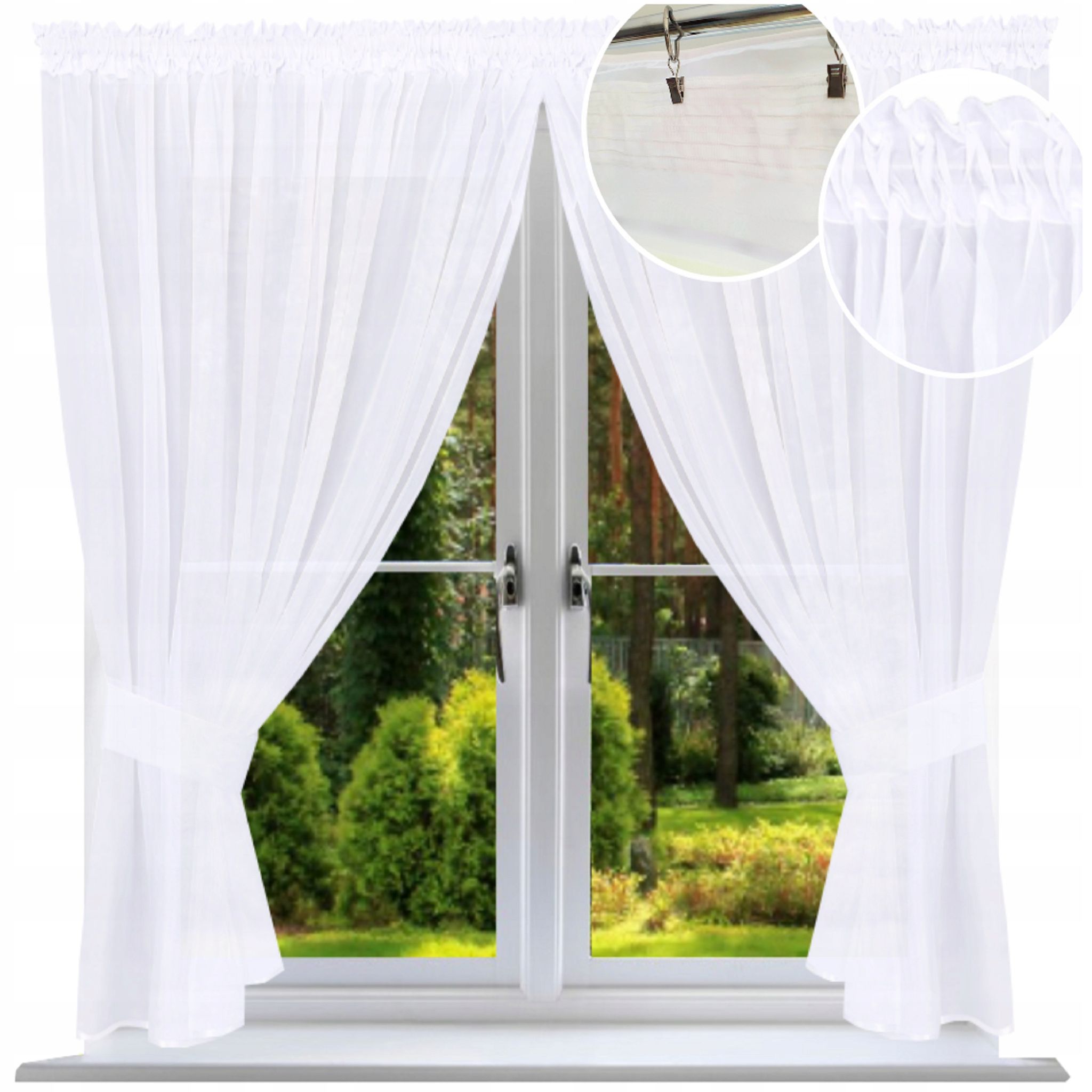 Fertige, Glatte Voile-gardine, 170 X 300 Cm, Traumfänger, Weiß