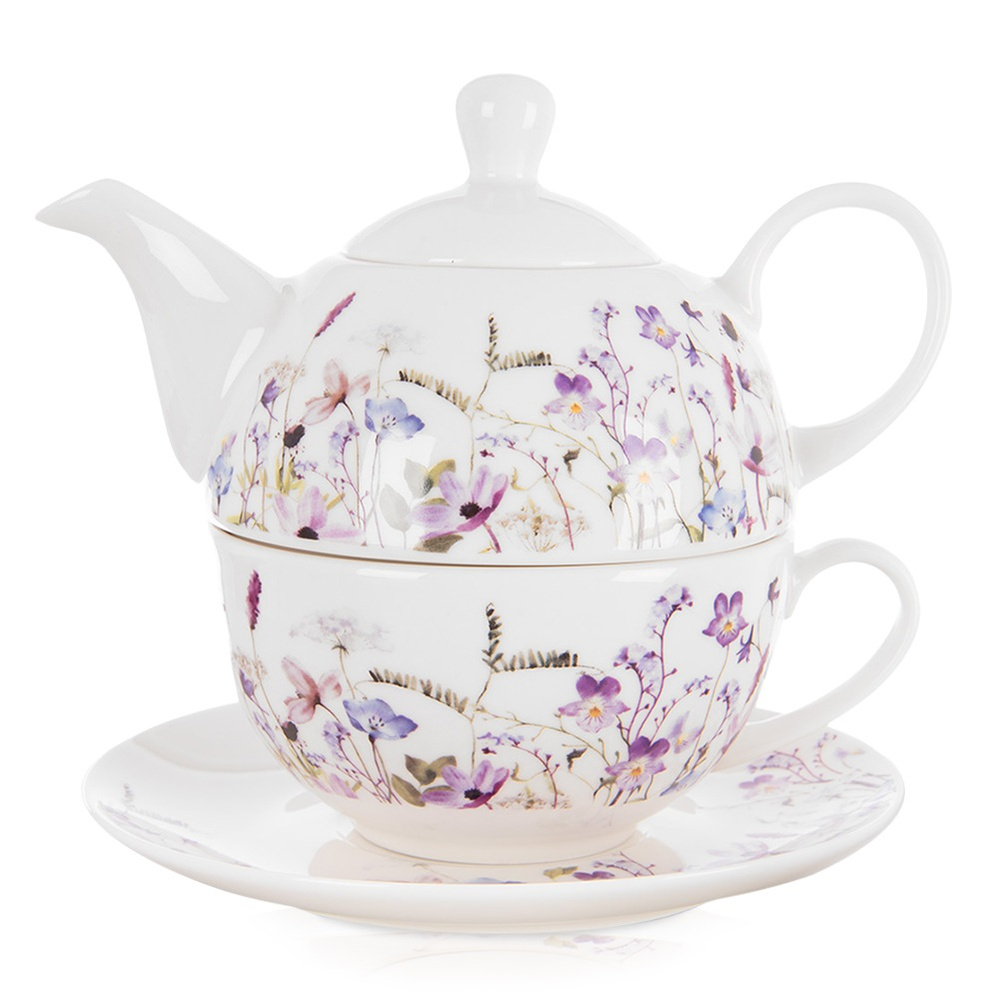 Porzellan-teekanne Mit Tasse, Blumen, Louka, 3-teilig.