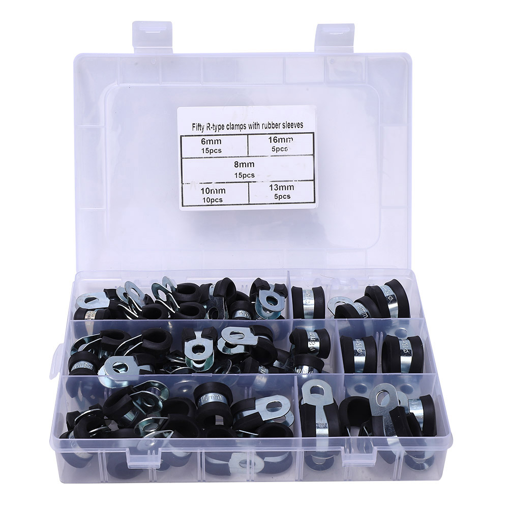Kabelbinder Typ R Mit Gummiauskleidung Für Elektrische Kabel Und Schläuche - Packung Mit 50 Stück (6-16 Mm)