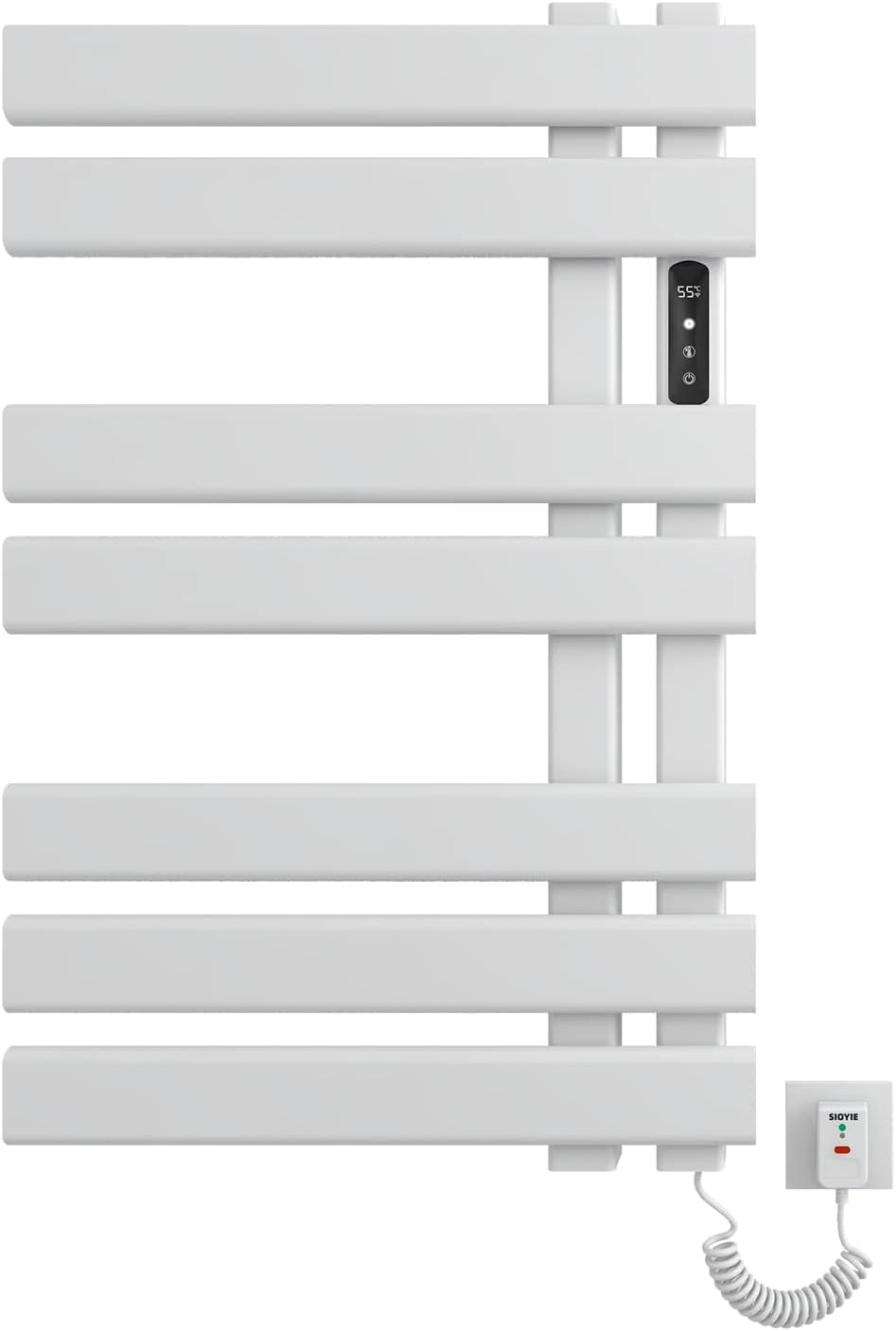 [nie Benutzt] Elektrischer Handtuchwärmer, 720 X 450 Mm, Weiß, Intelligenter Handtuchwärmer Mit Konstanter Temperatur, Led-anzeige, Energiesparmodus, Einstellbare Temperatur – Weiß, Rechts