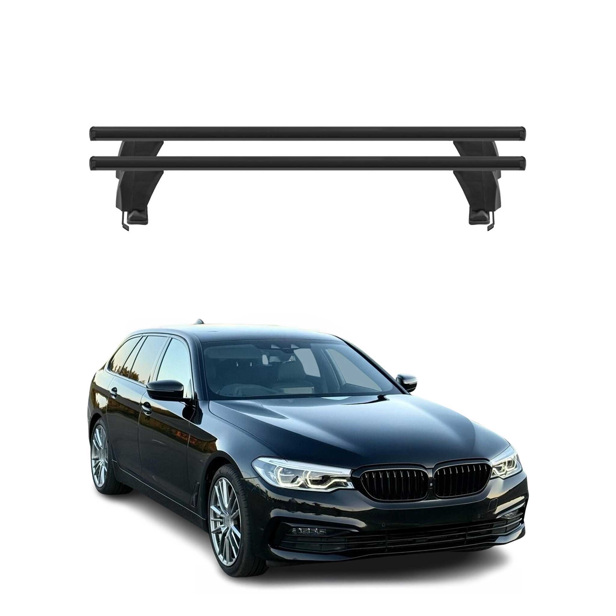 Omac Dachträger Querträger Alu Für Bmw 5er Touring G31 2017-2023 – Abschließbar – T-nut – City-crash-getestet – Max. 50 Kg Schwarz