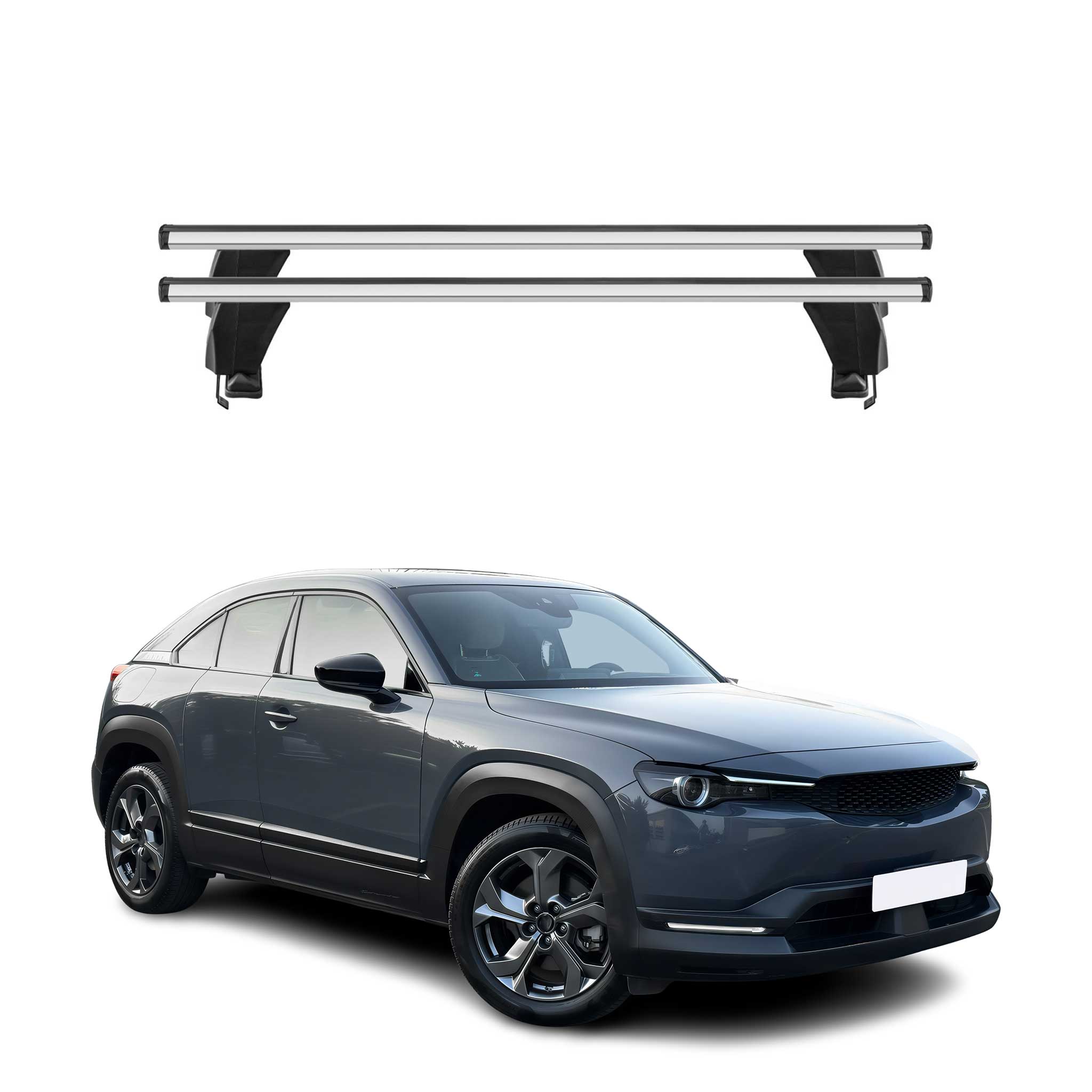 Omac Dachträger Querträger Alu Für Mazda Cx-30 2020-2026 – Abschließbar – T-nut – City-crash-getestet – Max. 50 Kg Silber