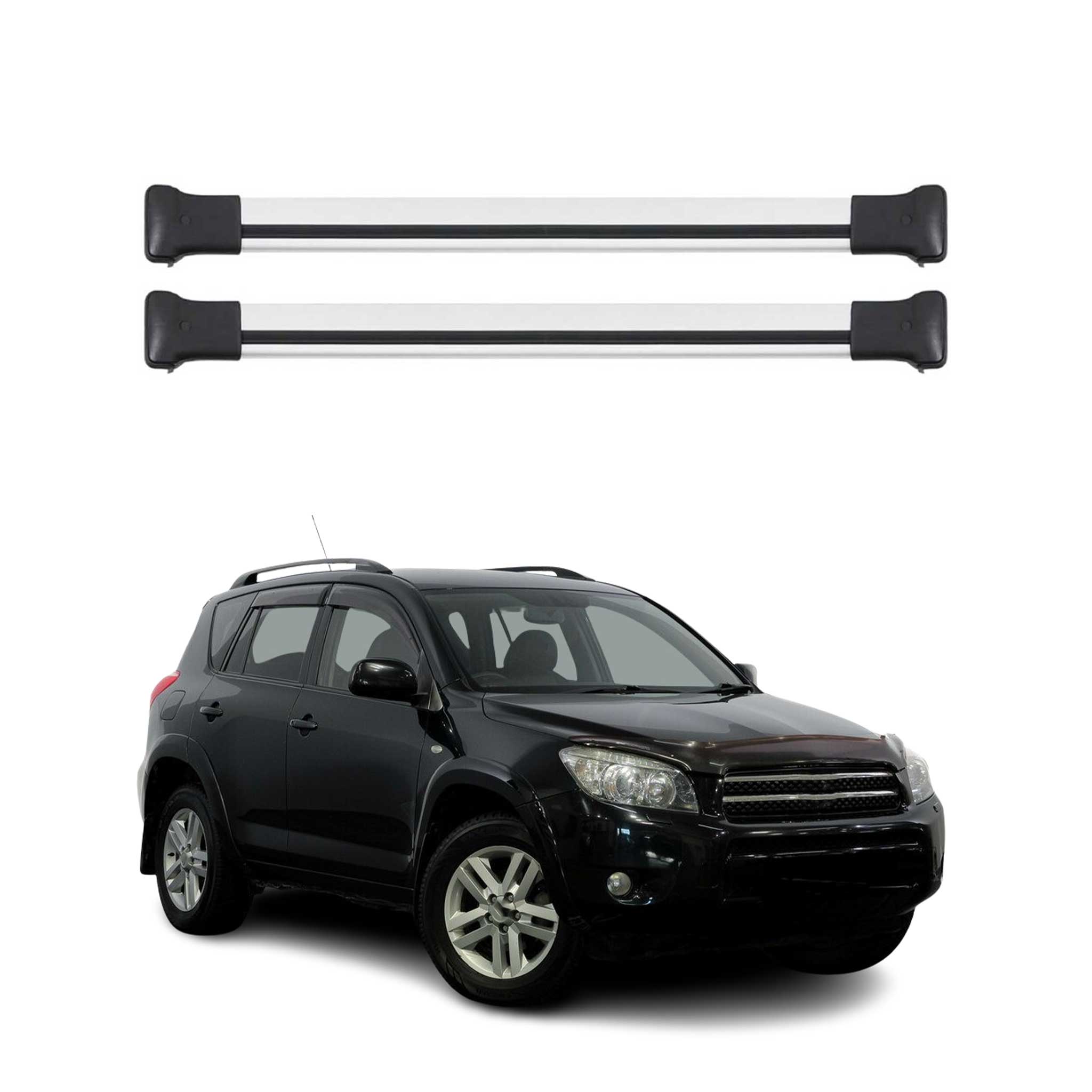 Omac Aluminium Dachträger Querträger Für Toyota Rav4 Iii 2006-2012 – Max. 75 Kg – 2 Stangen Silber