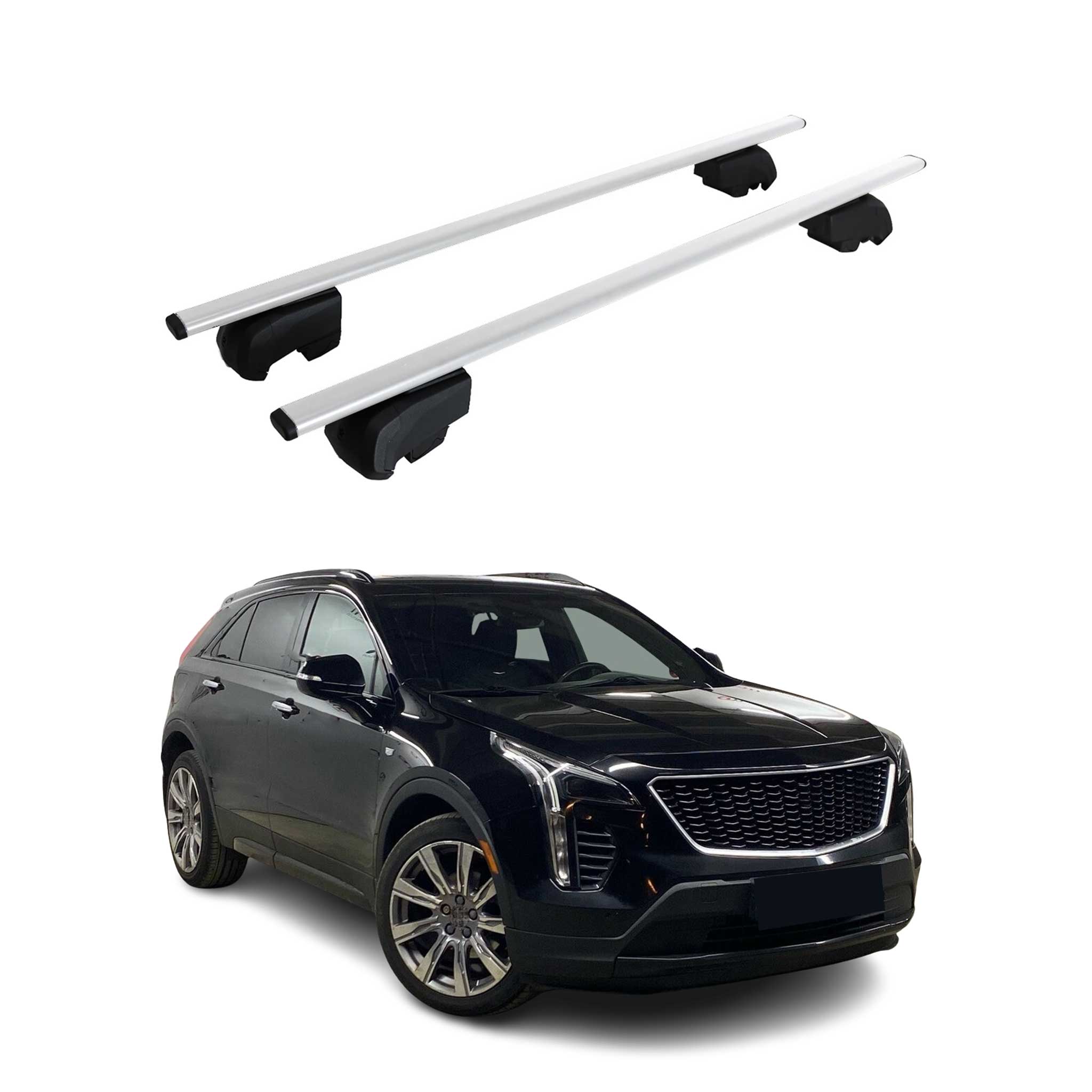 Omac Dachtrager Quertrager Für Cadillac Xt4 2018-2026 – City Crash Getestet – Iso Pas 11154:2006 – Abschliessbar – Max 75 Kg – 2 Stangen Stahl Silber
