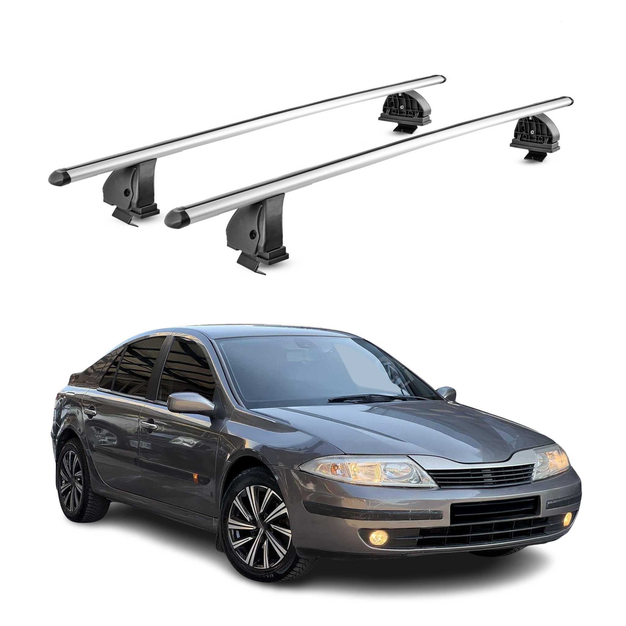 Omac Aluminium Dachträger Querträger Für Renault Laguna Ii 2001-2008 – Tüv / Din 75302:2019 – Abschließbar – T-nut – Max. 75 Kg – 2 Stangen – Silber